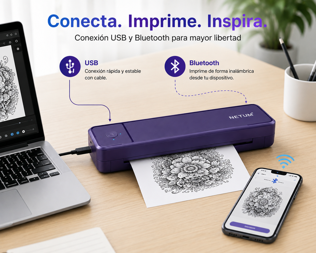 Impresora Inalámbrica Portátil para Plantillas de Tatuajes