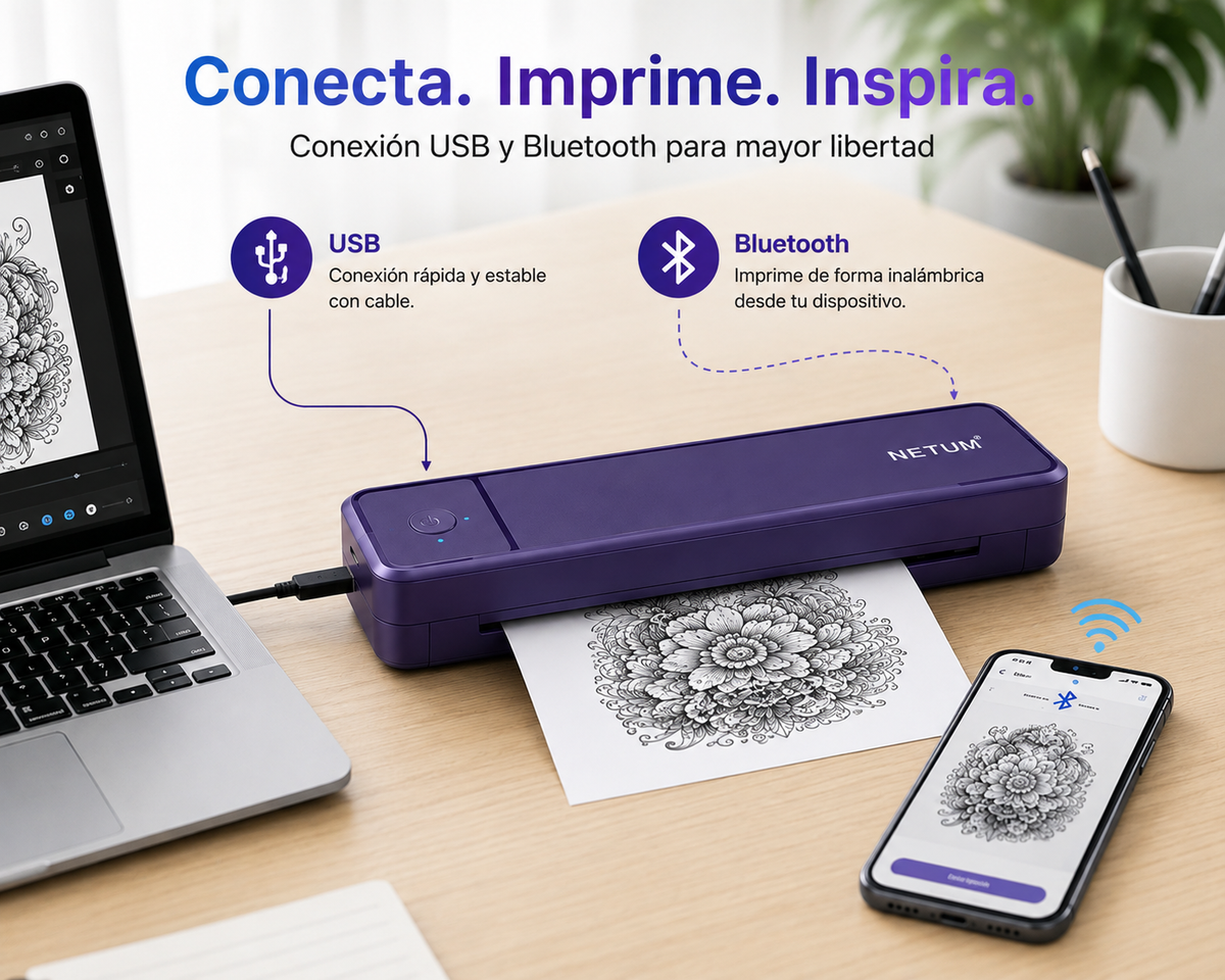 Impresora Inalámbrica Portátil para Plantillas de Tatuajes