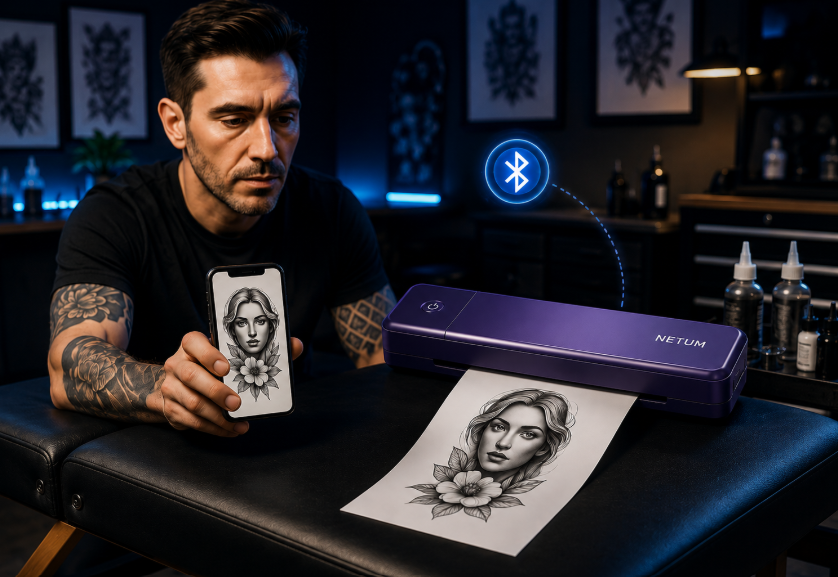 Impresora Inalámbrica Portátil para Plantillas de Tatuajes